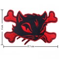 Cat On Crossbones Sign Style-1 Embroidered Iron On Patch