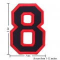Number 8 Style 1 Embroidered Iron On Patch