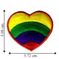 Rainbow Heart Embroidered Iron On Patch