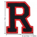 Alphabet R Style-1 Embroidered Iron On Patch