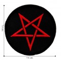 Red Pentagram Style-1 Embroidered Iron On Patch