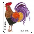 Colorful Rooster Embroidered Iron On Patch