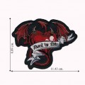 Devil By Nite Winged Heart Embroidered Iron On Patch