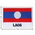 Laos Nation Flag Style-2 Embroidered Iron On Patch