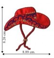Red Hat Lady Cowgirl Hat Embroidered Iron On Patch