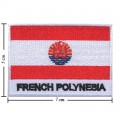 France Polynesia Nation Flag Style-2 Embroidered Iron On Patch