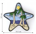 Large Starfish with Scenery Embroidered Iron On Patch