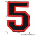 Number 5 Style 1 Embroidered Iron On Patch